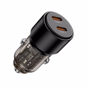 CC03 2-porttinen PD100W auton laturi - Musta