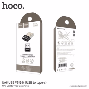 Hoco UA6 OTG-sovitin USB A - USB C musta