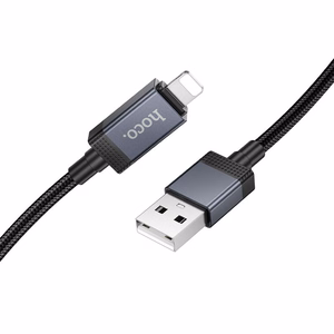 Kaapeli USB A - Lightning Hoco 2,4A näytöllä 1 m X118 musta