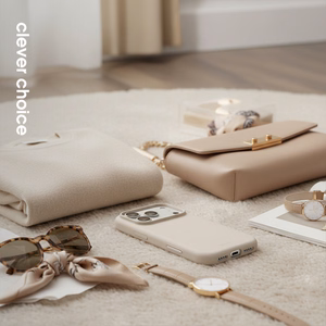 Crong Color Cover Magnetic MagSafe suojakuori iPhone 17 Pro Max -laitteelle, kivenbeige