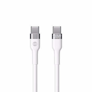 Forever Flexible kaapeli USB-C - USB-C 2,0 m 100W valkoinen