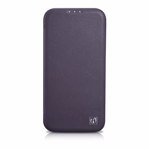 iCarer CE Premium Nahka Folio Case iPhone 14 Plus Magneettinen Flip Nahka Folio Case MagSafe Tumman violetti (WMI14220715-DP)