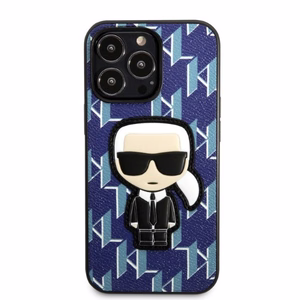 Karl Lagerfeld KLHCP13XPMNIKBL iPhone 13 Pro Max 6.7 kovakuori sininen/sininen Monogram Ikonik Patch