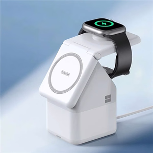 Duzzona W20 15W 4-in-1 langaton laturi iPhone/AirPods/Apple Watch yhteensopiva yölampulla - valkoinen