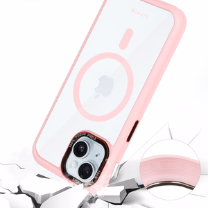 Liavec Hybrid Magsafe Clear Case for Iphone 15 light pink