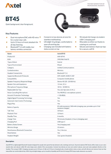 Bluetooth handsfree Axtel BT45