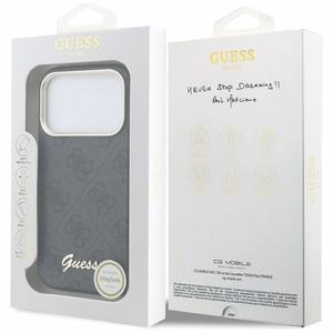 GUESS suojakuori iPhone 17 Pro:lle MagSafe-yhteensopiva GUHMP17L5P4FWMSK (PU FW 4G Script) musta