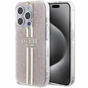 Guess suojakuori iPhone 15 Pro GUHCP15LH4PSEGP 4G Gold Stripe vaaleanpunainen