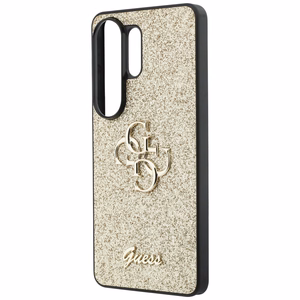 Guess Fixed Glitter Big 4G Metal Logo -suojakuori Samsung Galaxy S26 Ultralle - kultainen
