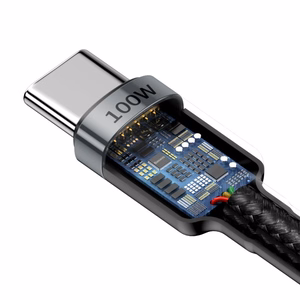 USB-kaapeli Baseus Cafule PD100W Type-C 2,0m harmaa-musta CATKLF-ALG1