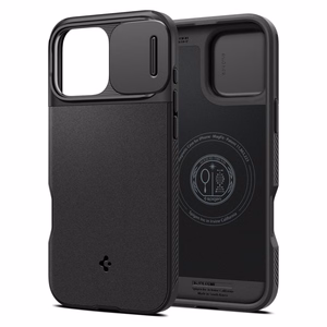 Spigen Optik Armor Mag Suojakuori MagSafe:lla iPhone 16 Pro Max:lle - musta
