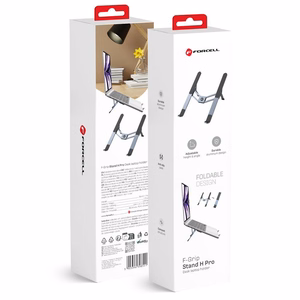 Pöytäteline kannettavalle tietokoneelle ja tabletille taitettava Forcell F-Grip Fold Stand H Pro harmaa