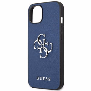 Guess GUHCP13SSA4GSBL iPhone 13 mini 5.4" sininen/sininen kovakotelo Saffiano 4G metalli logo