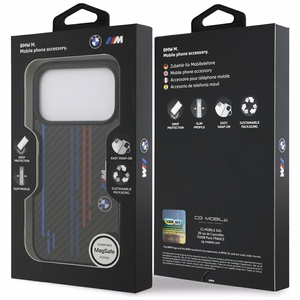 BMW M Kevlar Lines & Logo MagSafe Suojakuori iPhone 17 Prolle - musta