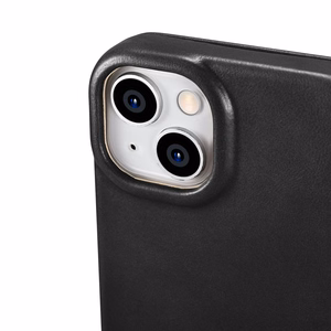 iCarer CE Öljyvaha Premium Nahka Folio Case Nahkakotelo iPhone 14 Plus Magneettinen Flip MagSafe Musta (AKI14220707-BK)