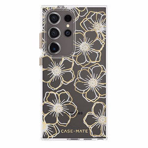 Case-Mate Floral Gems suojakuori Samsung Galaxy S24 Ultra -laitteelle, kullanvärinen