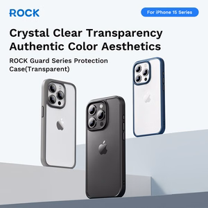 Rock Guard Series Suojakuori iPhone 16 Pro Max:lle läpinäkyvä-musta
