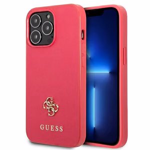 Guess Saffiano 4G Small Metal Logo Suojakuori iPhone 13 Pro / 13:lle - vaaleanpunainen