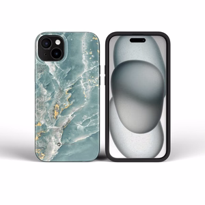 Suojakuori iPhone 15 PRO:lle Forcell F-Protect Mirage MagSafe-yhteensopiva Military Drop-Test vihrea marmori