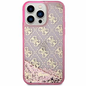 Guess GUHCP14XLC4PSGP iPhone 14 Pro Max 6.7" vaaleanpunainen/vaaleanpunainen hardcase Liquid Glitter 4G Transculent
