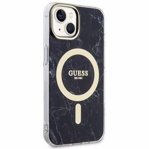 Guess GUHMP14MPCUMAK iPhone 14 Plus 6.7 musta/musta suojakuori Marble MagSafe