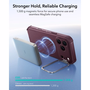 ESR Cyber Tough Kickstand MagSafe suojakuori malleille iPhone 18 Pro Max / 17 Pro Max, tumma kirsikanvärinen