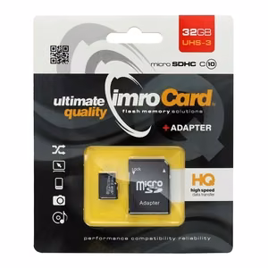 IMRO memory card microSD 32GB 100MB/s class 10 UHS 3 with adapter SD