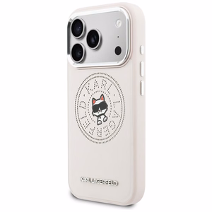 Karl Lagerfeld Point & Choupette Sketch MagSafe -suojakuori iPhone 17 Pro:lle vaaleanpunainen