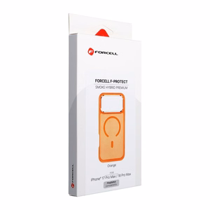 Suojakuori laitteelle iPhone 18 Pro Max / 17 Pro Max: Forcell F-Protect Smoke Hybrid Premium, MagSafe-yhteensopiva, väri: oranssi