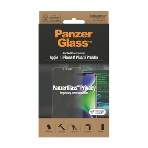 PanzerGlass Ultra-Wide Fit antibakteerinen yksityisyyskarkaistu lasi iPhone 14 Plus / 13 Pro Max