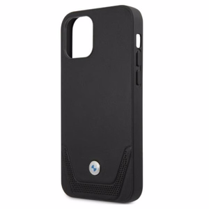 BMW Nahkainen rei'itetty kotelo iPhone 12 / iPhone 12 Pro - musta