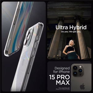 Spigen Crystal Hybrid Suojakuori iPhone 15 Pro Max:lle - Kirkas