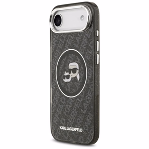 Karl Lagerfeld IML Glitter Karl & Choupette Heads Logo MagSafe -suojakuori iPhone Air - musta