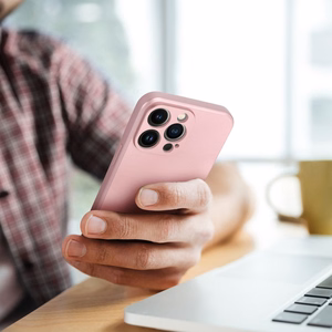 Metallinen Suojakuori iPhone 17:lle vaaleanpunainen