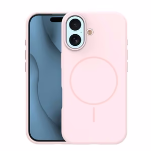 Silikoninen Thin Mag -suojakuori iPhone 17 6,3":lle vaaleanpunainen