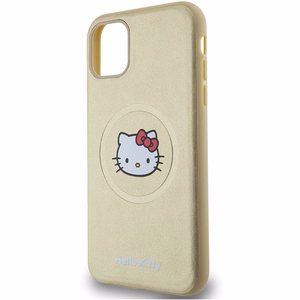 Hello Kitty Nahkainen Kitty Head MagSafe Suojakuori iPhone 11 / Xr:lle - kultainen