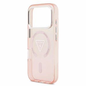 GUESS magneettinen suojakuori iPhone 17 Pro MagSafe-yhteensopiva GUHMP17LHGTMLCGP (IML Gradient kolmiologolla) pinkki