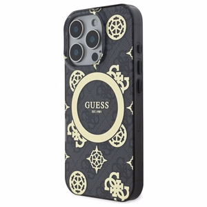 Guess IML Peony On 4G Background MagSafe Suojakuori iPhone 16 Pro:lle - musta