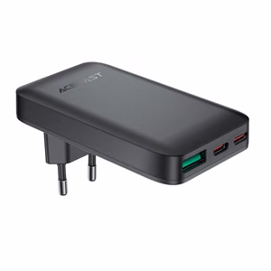 Acefast A100 65W GaN 2 USB-C + USB-A Laturi Ultra Slim - musta