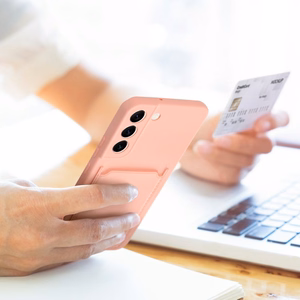 Suojakuori Samsung A35 5G:lle Card Case vaaleanpunainen