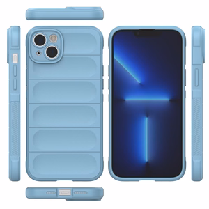 Magic Shield Case tapauksessa iPhone 14 Plus joustava panssaroitu tapauksessa vaaleansininen