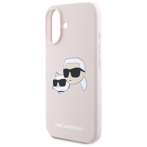 Karl Lagerfeld Silikoninen Nauble Heads Print MagSafe Suojakuori iPhone 16:lle - Vaaleanpunainen
