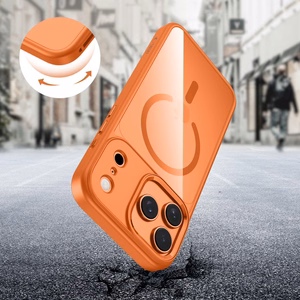 Tech-Protect MagMat MagSafe Suojakuori iPhone 17 Pro Max:lle - Läpinäkyvä oranssi