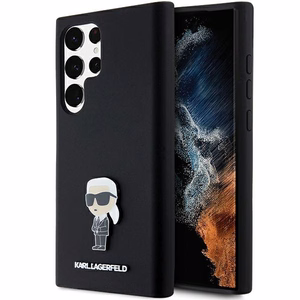 Karl Lagerfeld Silikoninen Ikonik Metal Pin Suojakuori Samsung Galaxy S24 Ultralle - musta
