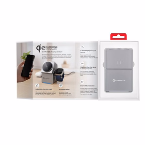 Langaton laturi Forcell F-Energy 3in1 Rotation Cube Qi2 yhteensopiva MagSafe-n kanssa (F-06) hopeinen