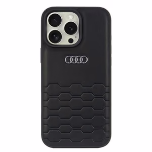 Audi Synteettinen Nahka iPhone 16 Pro Max 6.9" Musta/Musta Kova Suojakuori AU-TPUPCIP16PM-GT/D2-BK