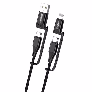 KAKU Kaapeli KSC-654 Tuojie 4 in 1 - USB + Type C - Type C + Lightning - 1,2 metriä musta