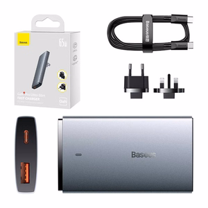 Baseus GaN5 Pro 65W Verkkolaturi Ultra Fast USB-C USB-A QC