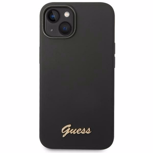Guess GUHCP14MSLSMK iPhone 14 Plus 6.7 "musta / musta kova kotelo Silikoni Vintage Gold Logo