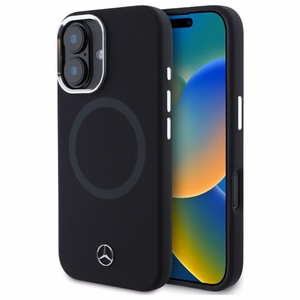 Mercedes MEHMP16S23SUTTK iPhone 16 6.1" musta/musta kovakuori Silicone Tonal Logo MagSafe